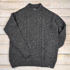 Finisterre Knitwear Wool Cable Knit Crewneck Sweater Mens Large
